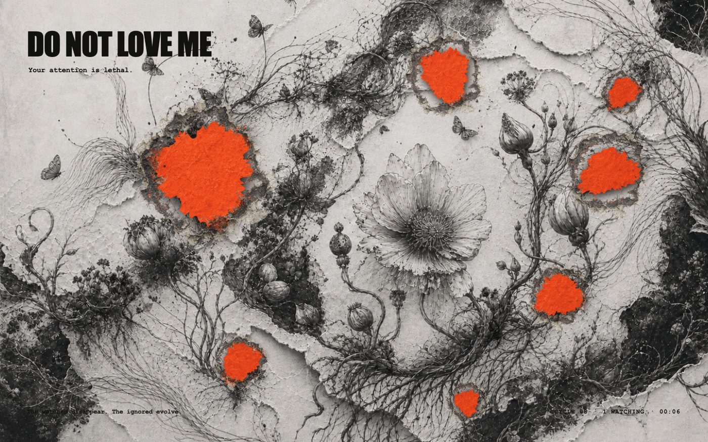 DO NOT LOVE ME prototype interface snapshot