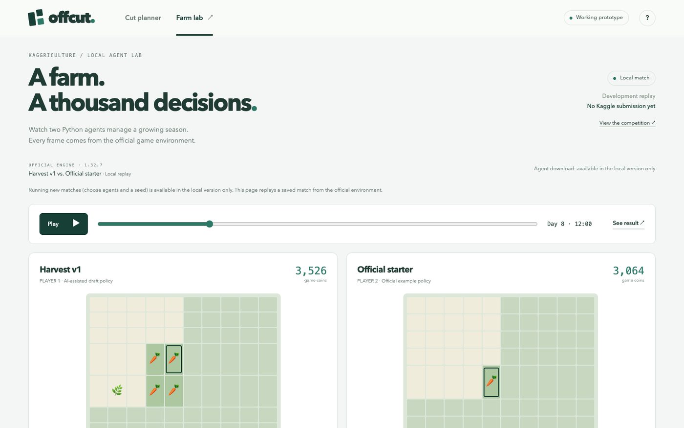 Farm Lab prototype interface snapshot